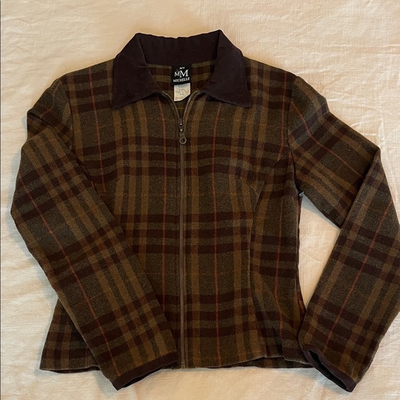 My Michelle Women’s Plaid Shirt Jacket - Brown and orange - Picture 3 of 3